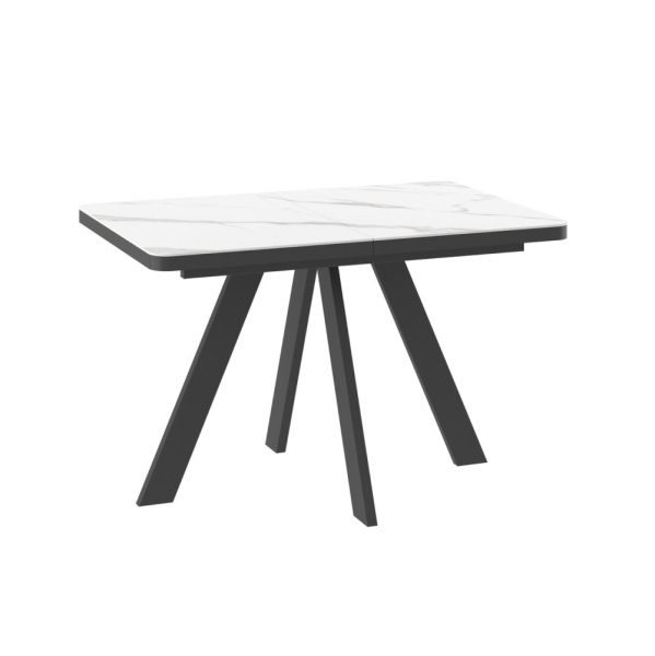 Стол BOBY RADIAL-120, раздвижной 120(160)х80, CALAKATTA ST CER/ЧЕРНЫЙ